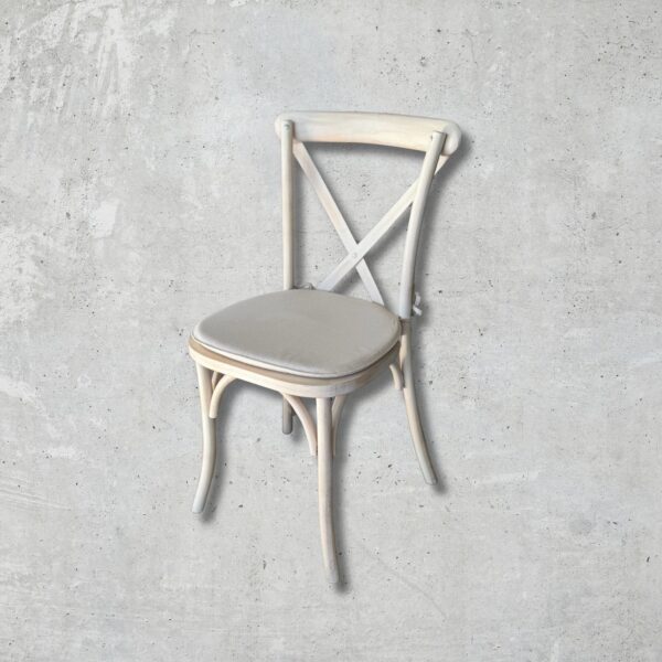 Cross Back Chair Weiß/Creme